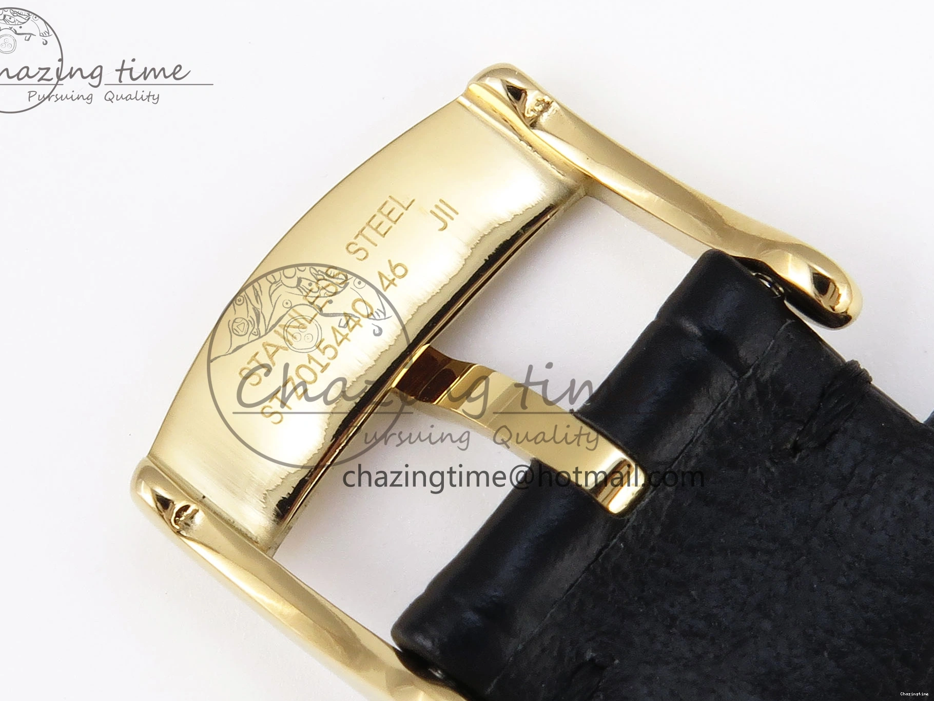 0501 WeatherProof De Ville Power Reserve YG MKF 1:1 Best Edition Black Dial on Black Leather Strap A 7758
